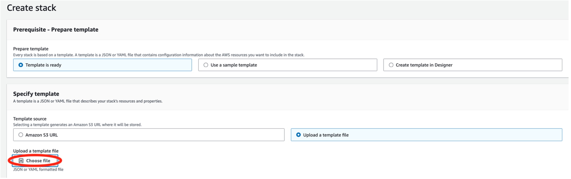 YAML upload instruction