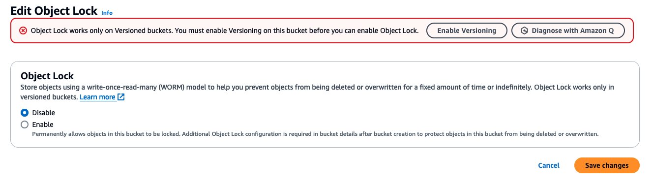 Enabling S3 Object Lock on an archive repository