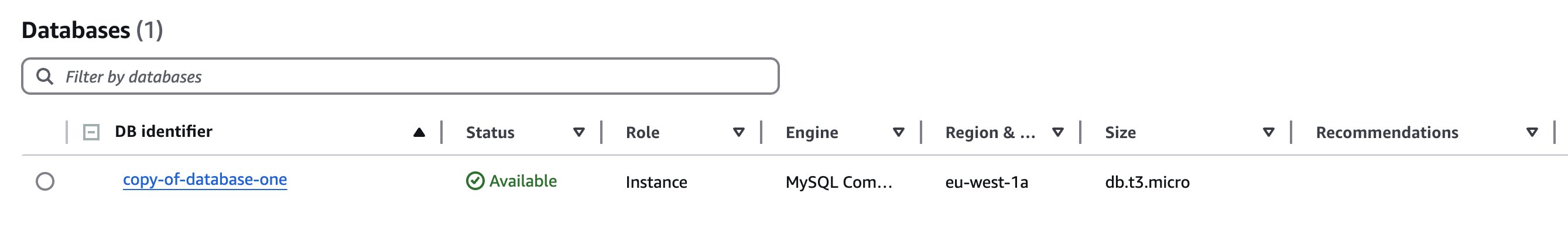 You can see RDS Instance in the RDS console, once the restore step function execution completes successfully.