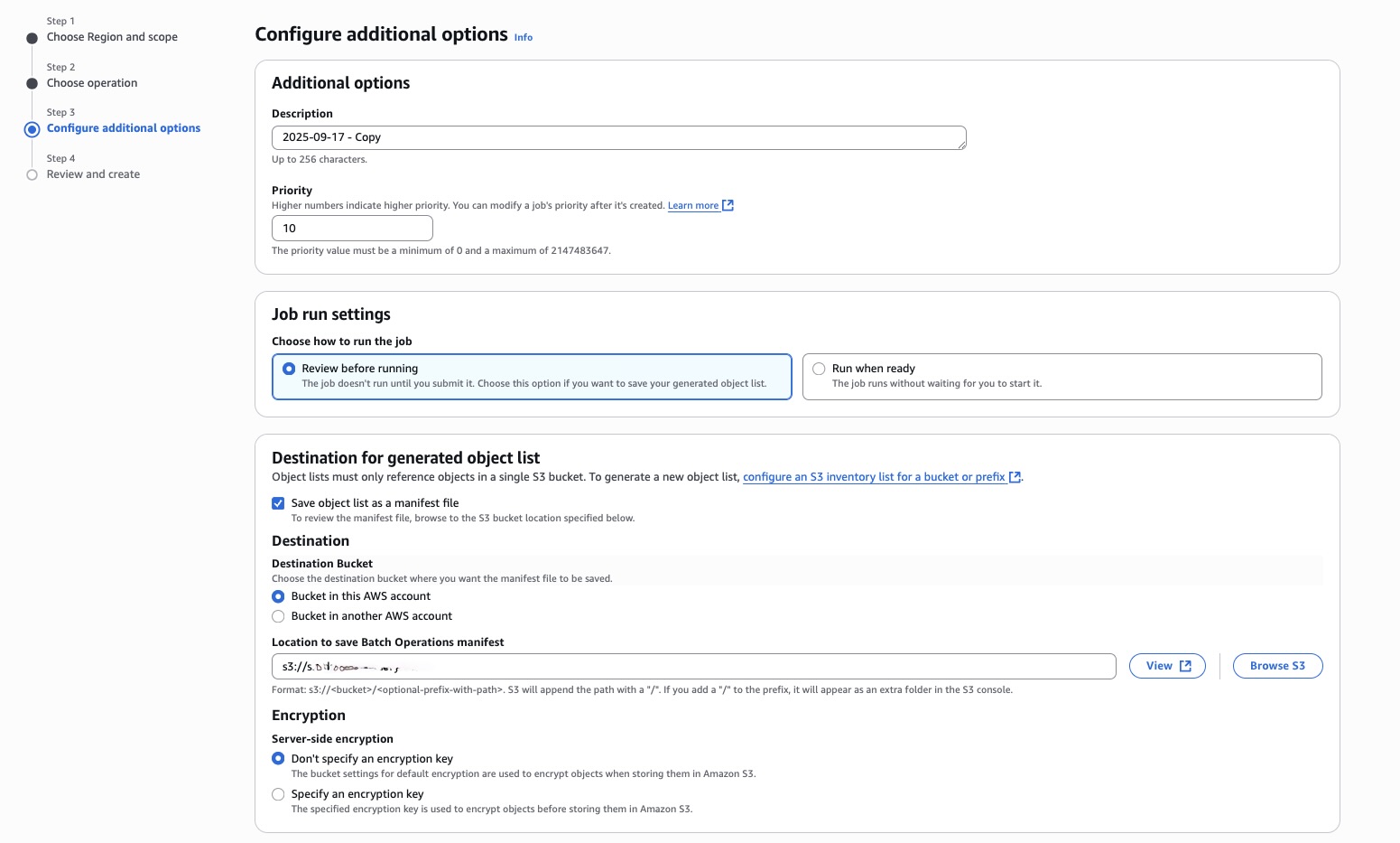 Step 3.1 Configure additional options