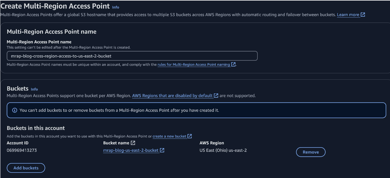 Create Multi-Region Access Point
