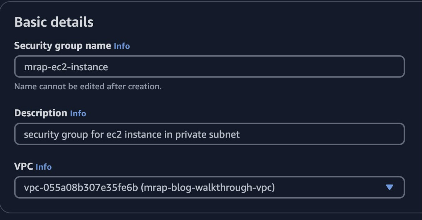 Create Security Group for EC2 Instance