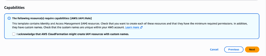CloudFormation resource creation message