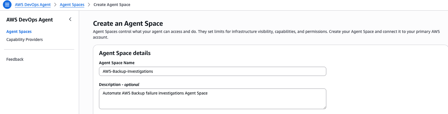 Agent Space Creation