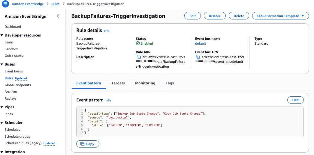 EventBridge rule pattern