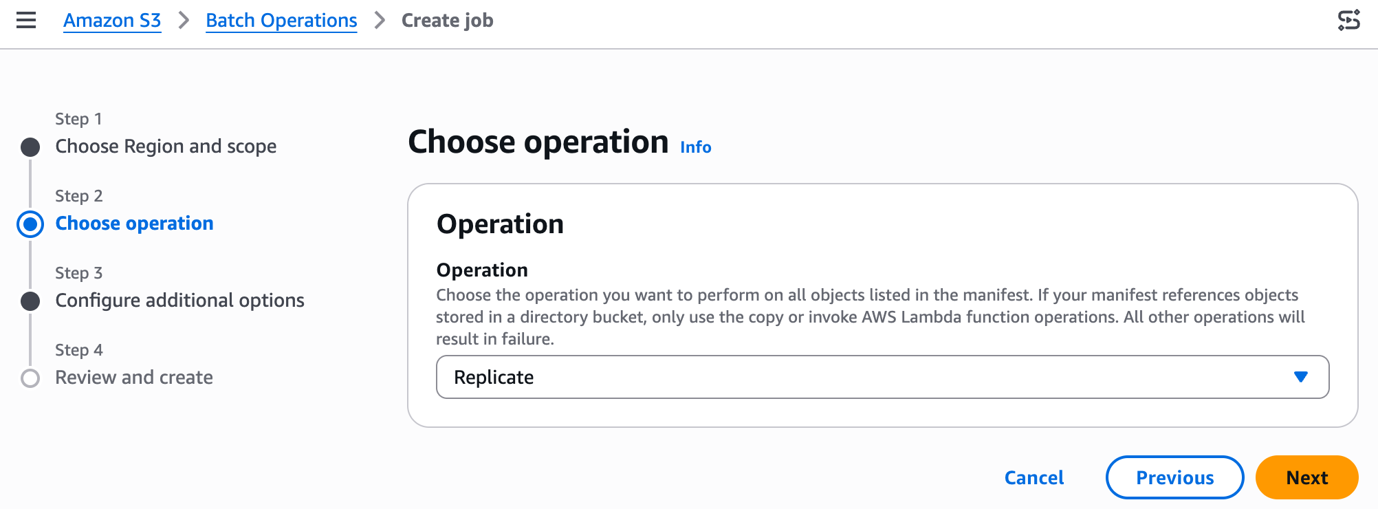 choose s3 batch operation