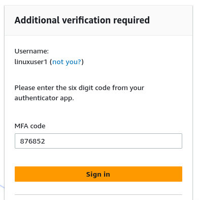 Enter a verification code from authenticator application