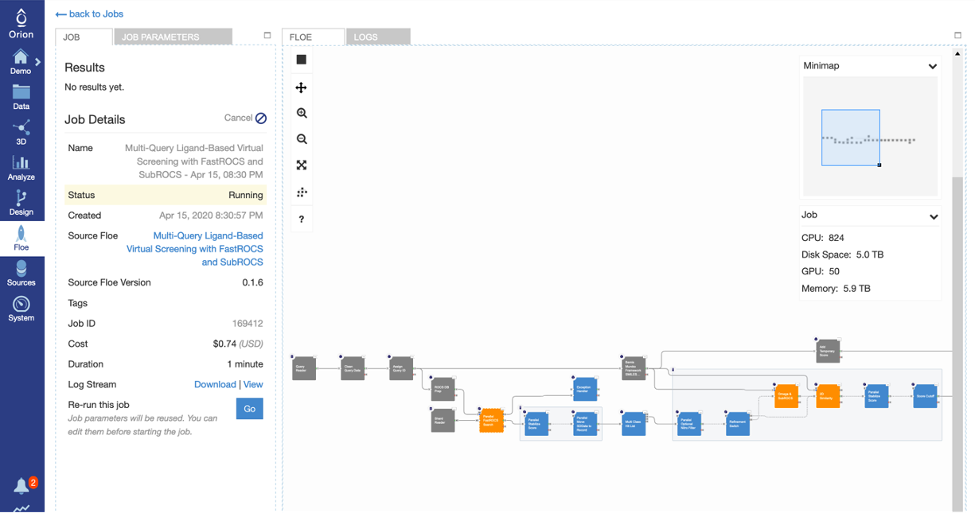 Figure 1: An example workflow running in Orion