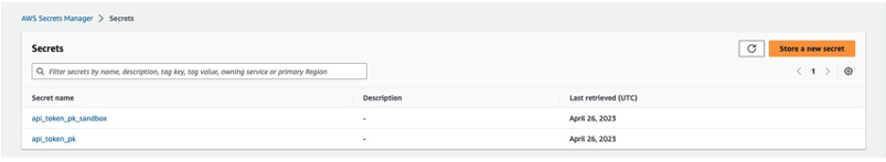 Figure 2 - Using AWS Secrets Manager to store your API keys.