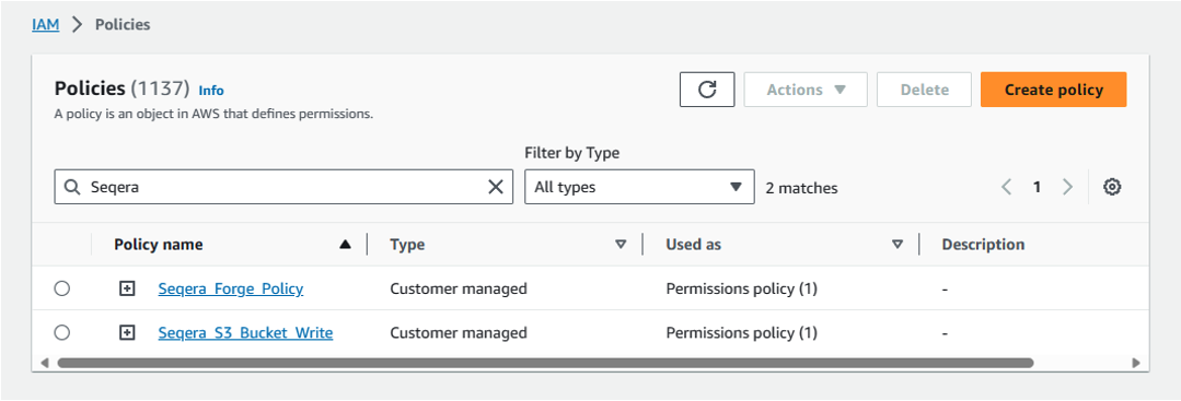 Figure 1: Create IAM policies to manage AWS Batch environment and execute pipelines.