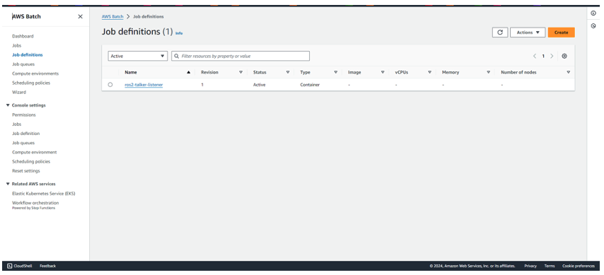 Figure 12 - Job definitions console view