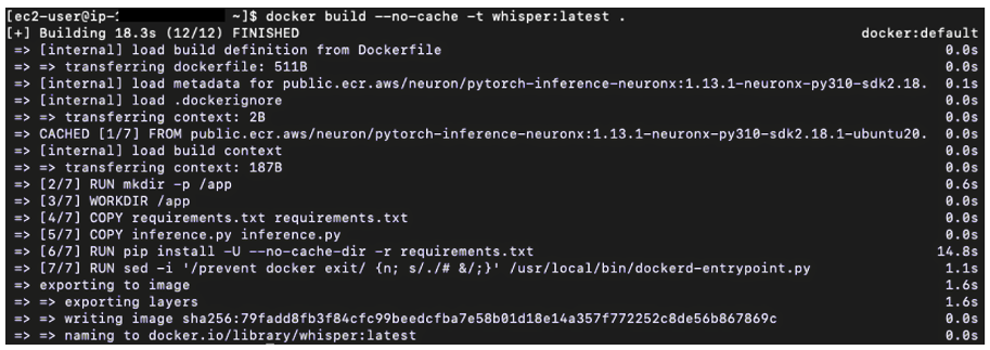 Figure 3. Successful build of the docker image