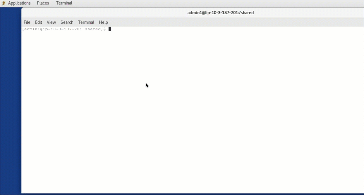 Figure 3 – A virtual desktop session showing examples of Slurm commands demonstrating the integration with PCS.