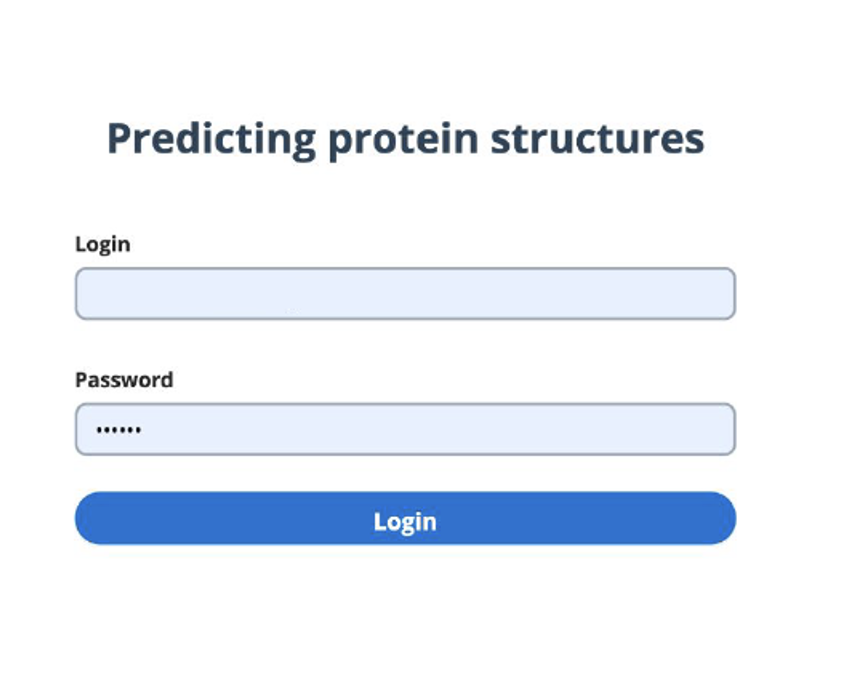 Figure 1 – The login screen for the Quantori protein engineering solution. You can create a new username and password on the first log in.