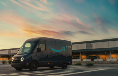 Figure 1. Rivian’s custom Amazon Electric Delivery Vehicle (EDV) (Credits: Rivian media kit)