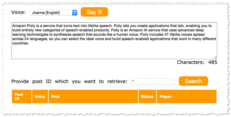 amazon aws speech to text