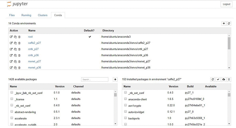 conda list environments