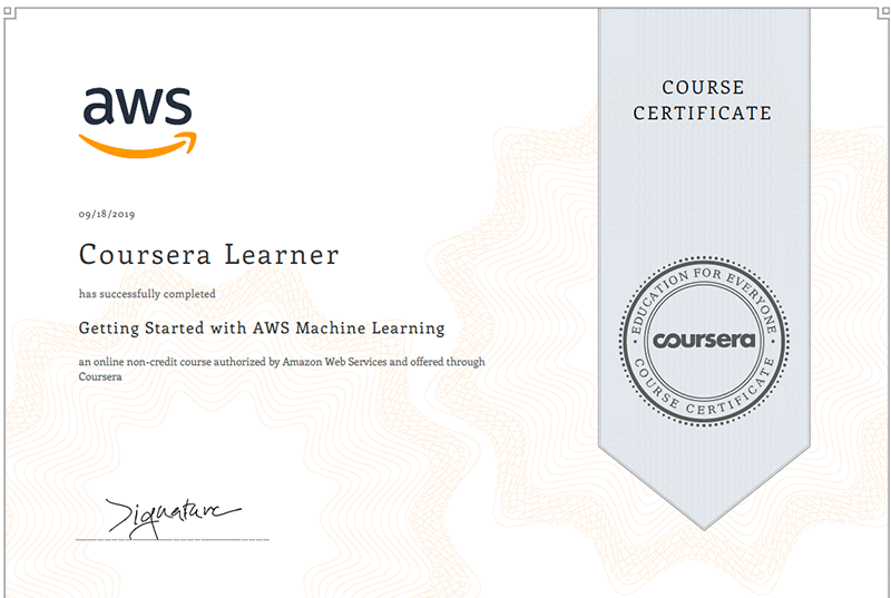 Machine learning discount online course certificate