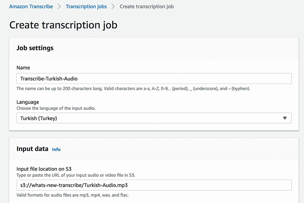 transcribe speech to text