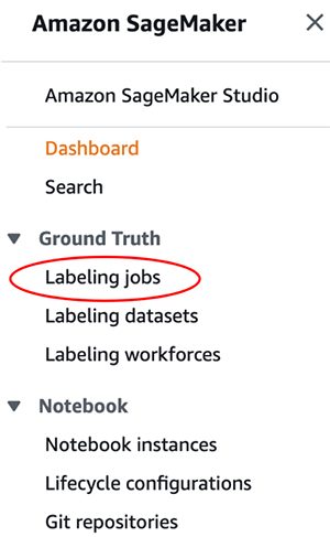 Select Labeling jobs
