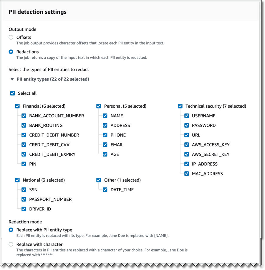 Detecting and redacting PII using Amazon Comprehend – Vedere AI