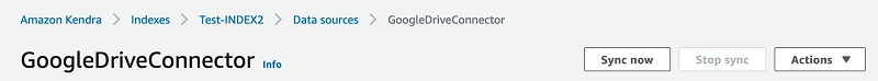 After the data source is created, you can start the sync process by choosing Sync now.