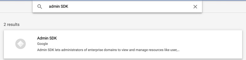Search for and choose Admin SDK.