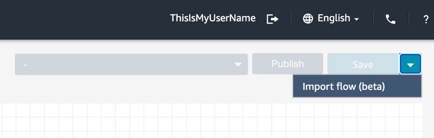 On the drop-down menu, choose Import flow.