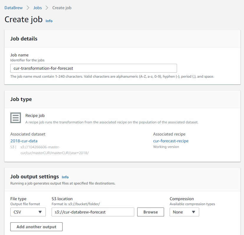 For S3 location, enter the S3 bucket we created in the prerequisites.