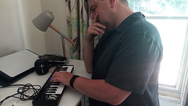 Greg composing his melody.