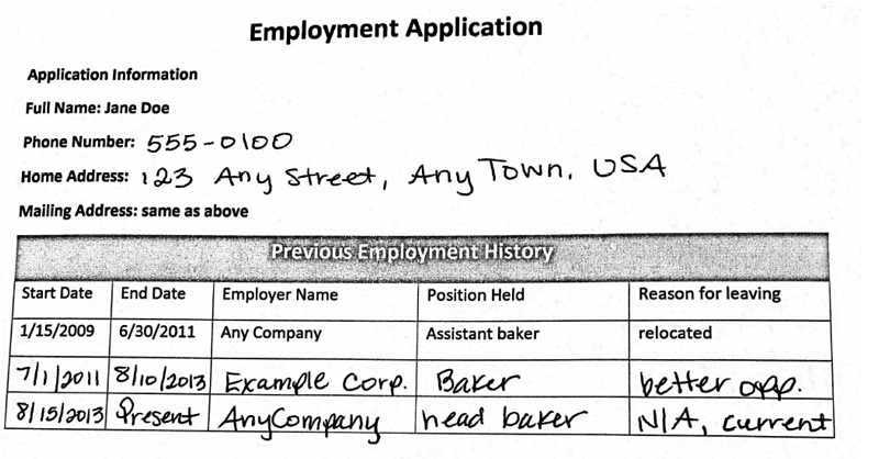 We use the following sample document, which has both printed and handwritten content in tables.