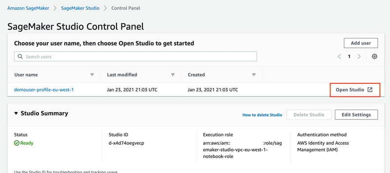 5 SageMaker Studio Control Panel