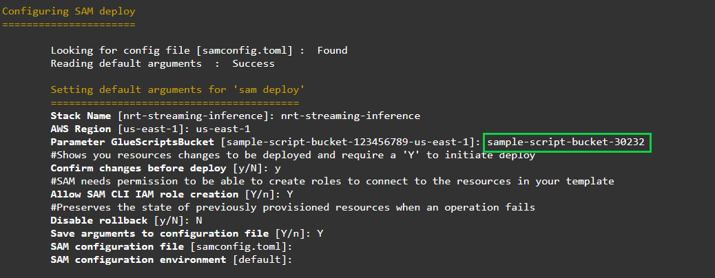 ML-9132 SAM Deploy Param