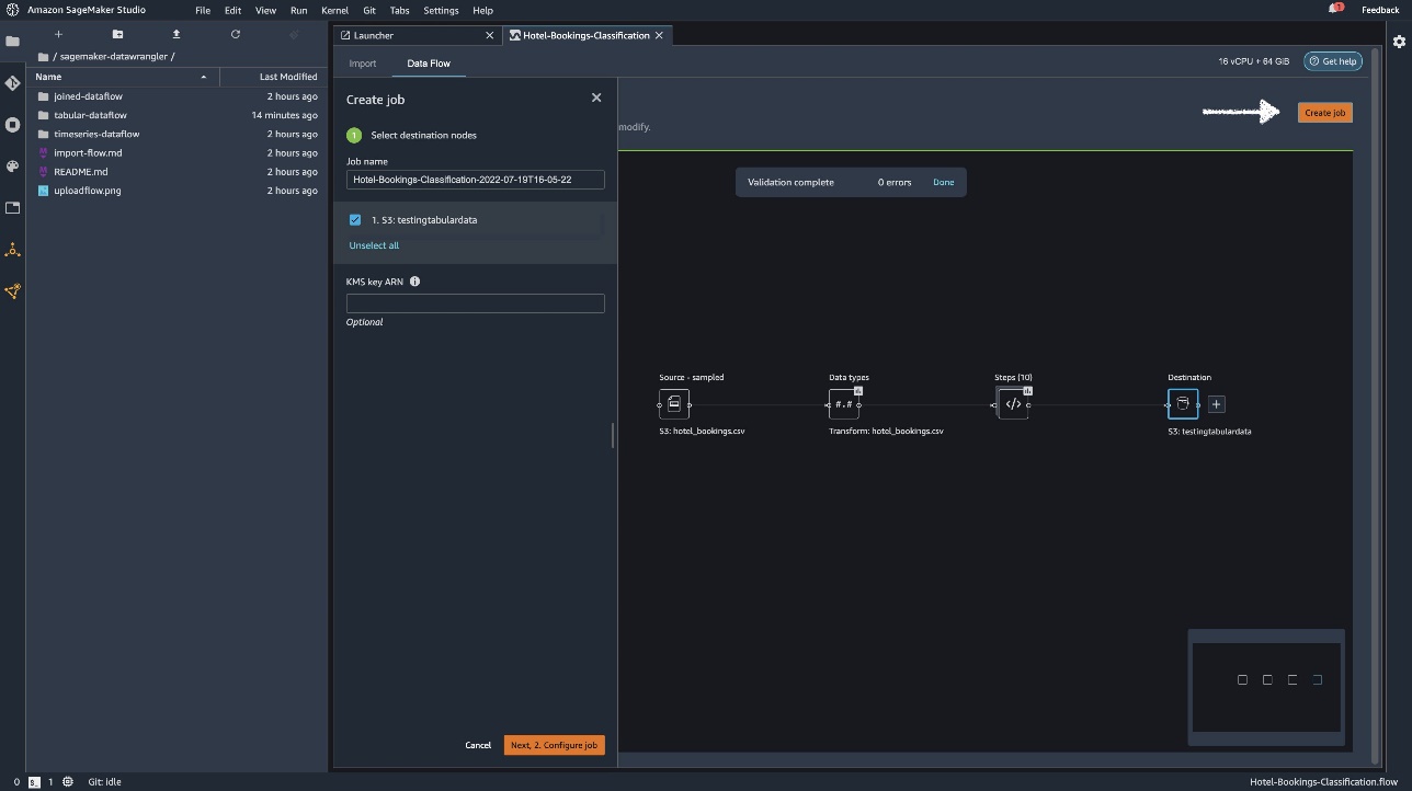 example screen shot of sagemaker datawrangler examples