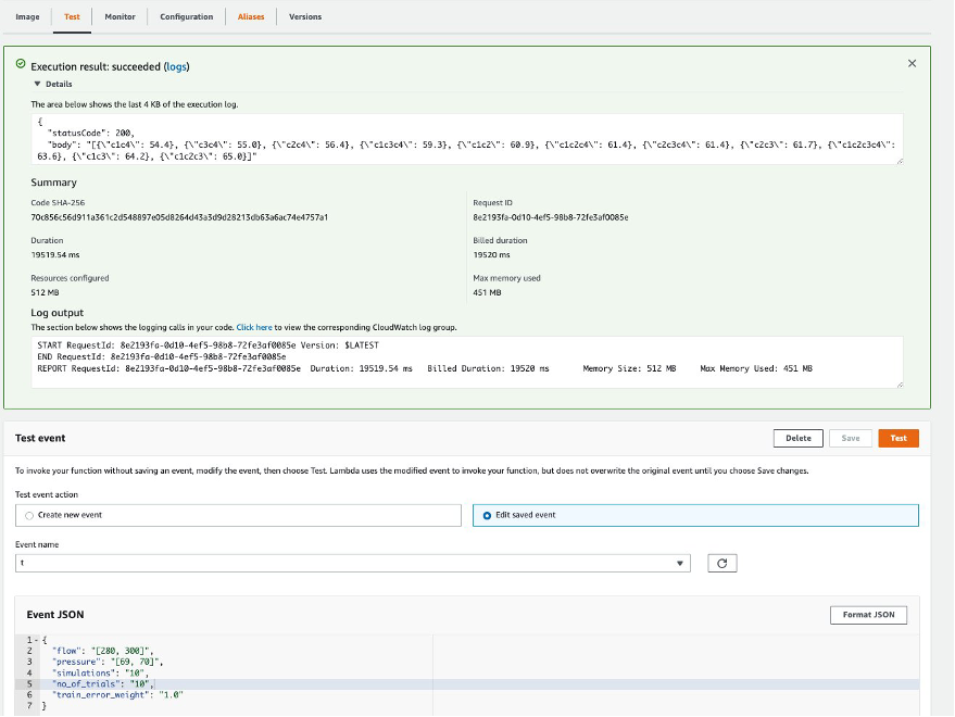 Test AWS Lambda function