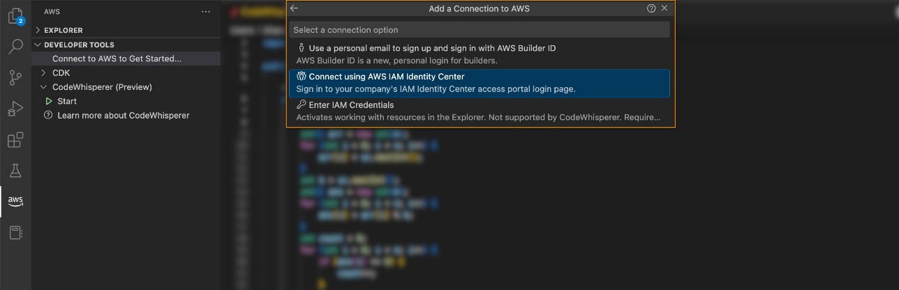 connect using AWS IAM 