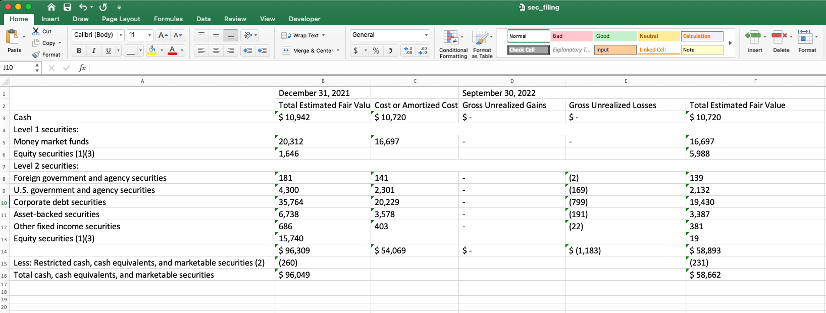 Table to Excel