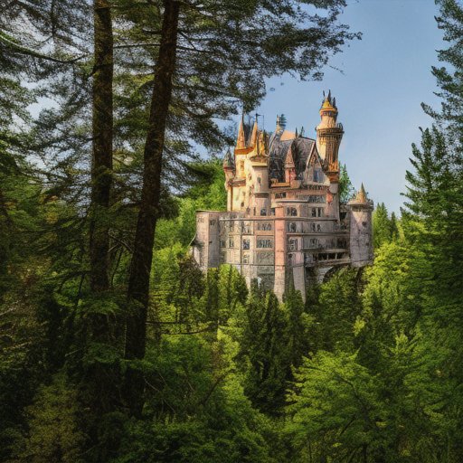 An image of A castle in the middle of a forest