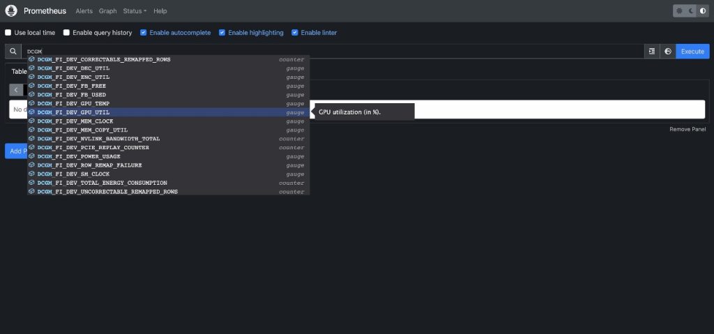 Prometheus - DCGM metrics