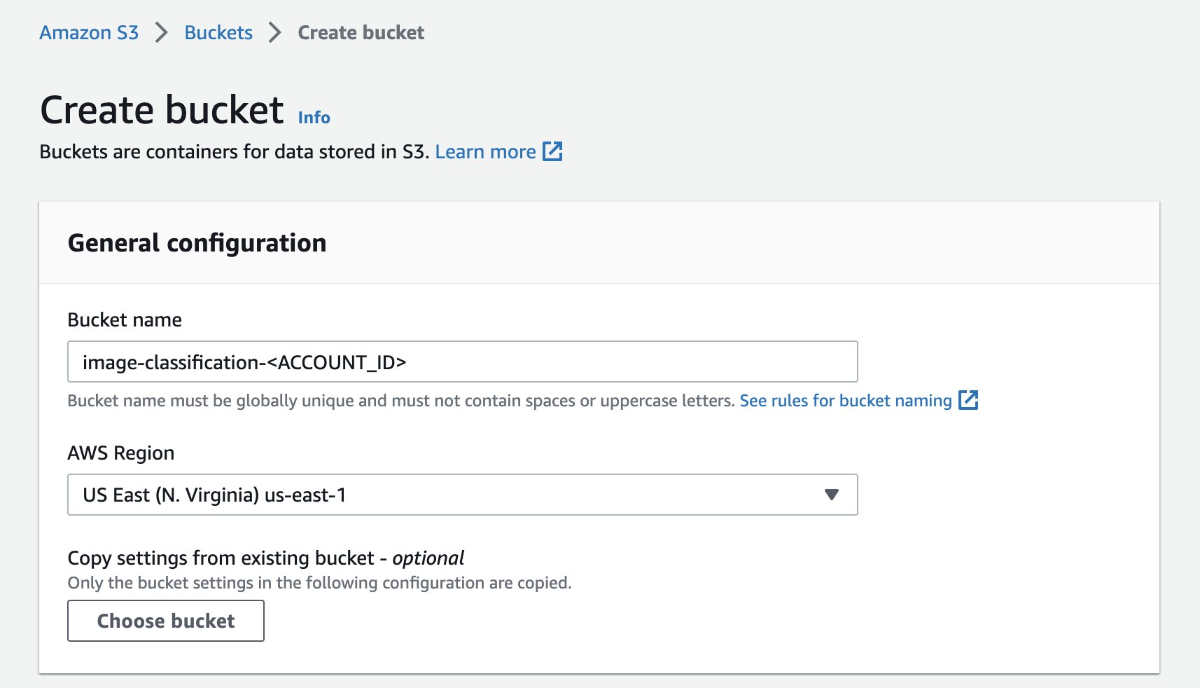 Creating bucket