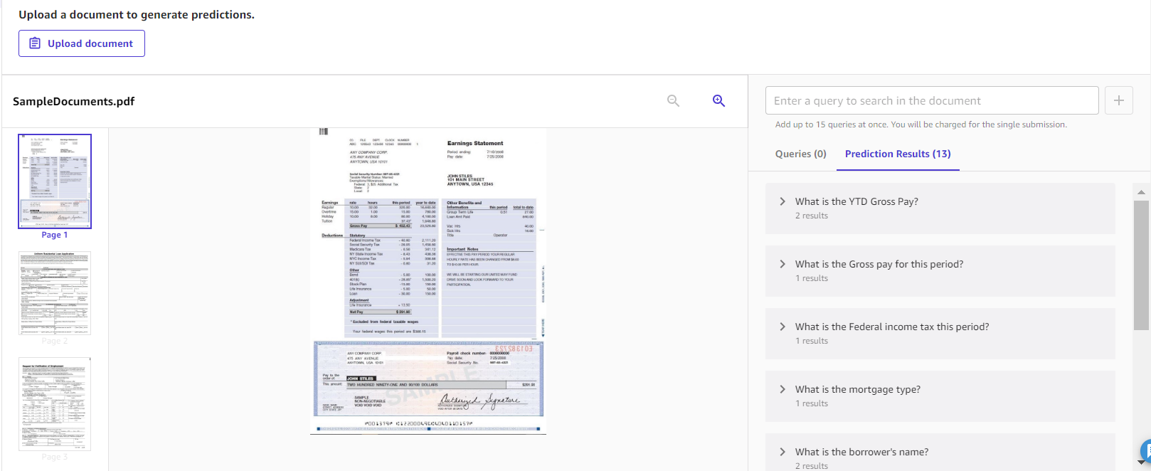 Document Queries on SageMaker Canvas