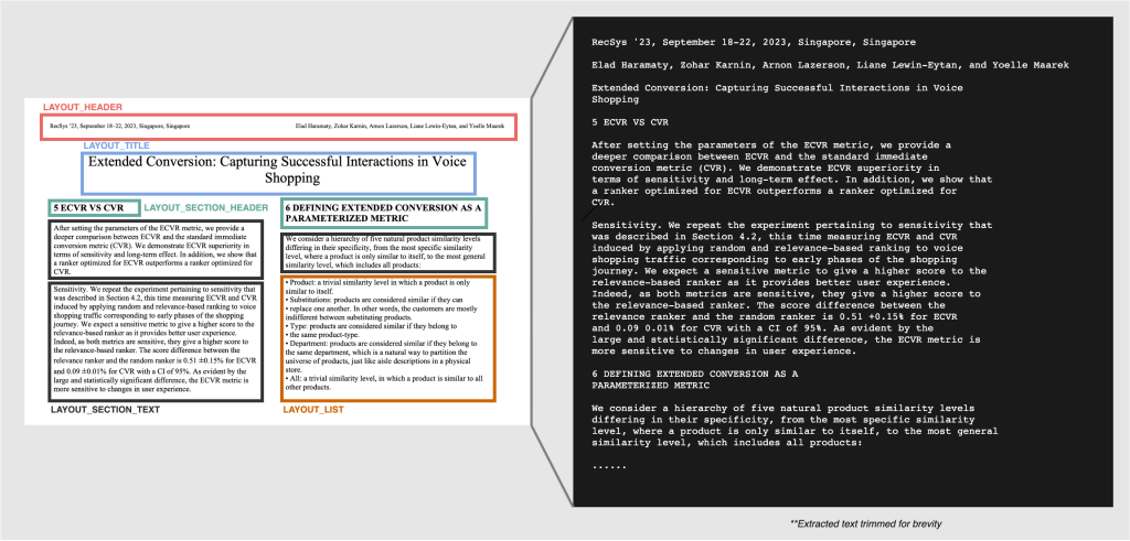 Amazon Textract Layout Elements