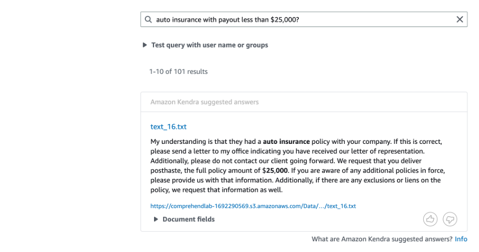  Use custom metadata created by Amazon Comprehend to intelligently process insurance claims using Amazon Kendra