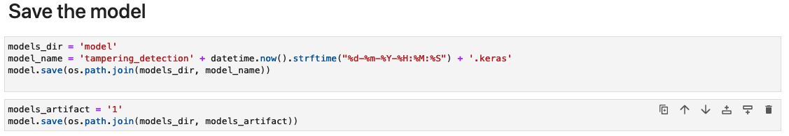 Save the tensorflow model artifacts