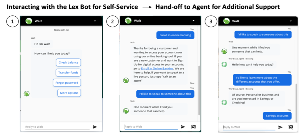 Provide live agent assistance for your chatbot users with Amazon Lex and Talkdesk cloud contact center