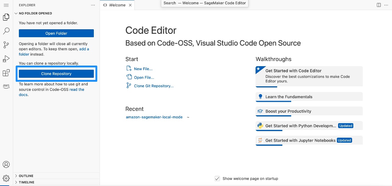 Run Python files in SageMaker Studio spaces using Local Mode