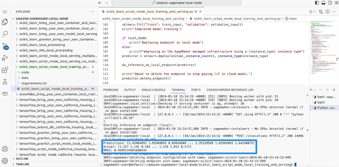 Run Python files in SageMaker Studio spaces using Local Mode