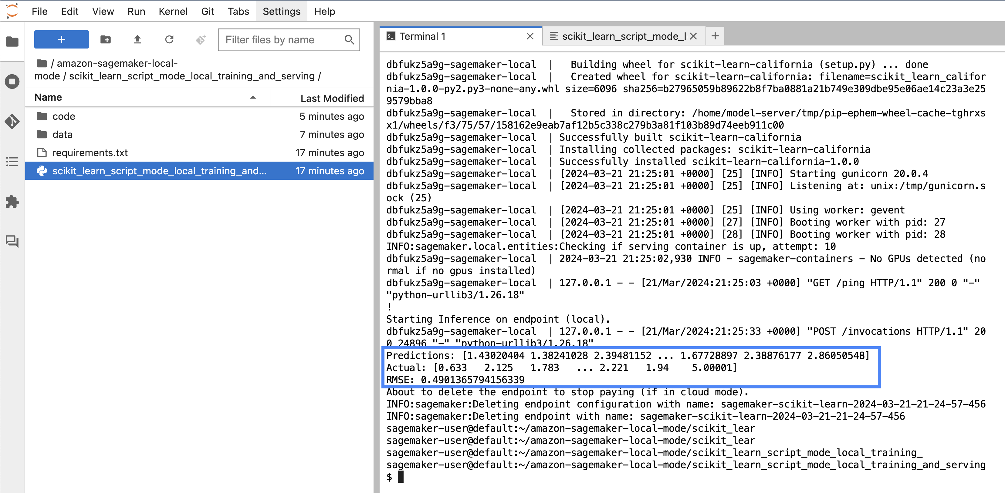 Run Python files in SageMaker Studio spaces using Local Mode