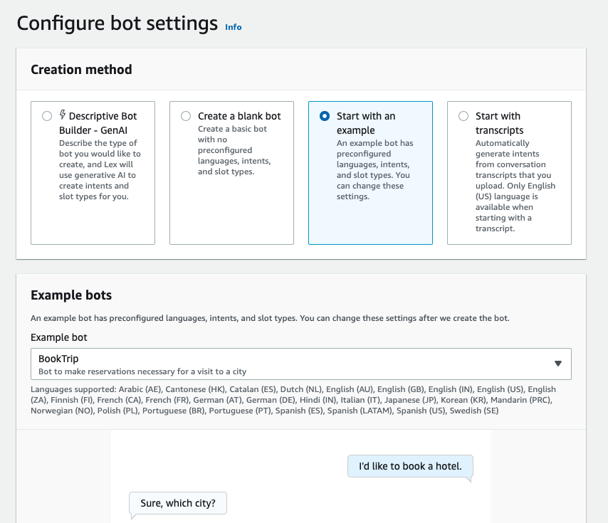 Create the Lex example robot