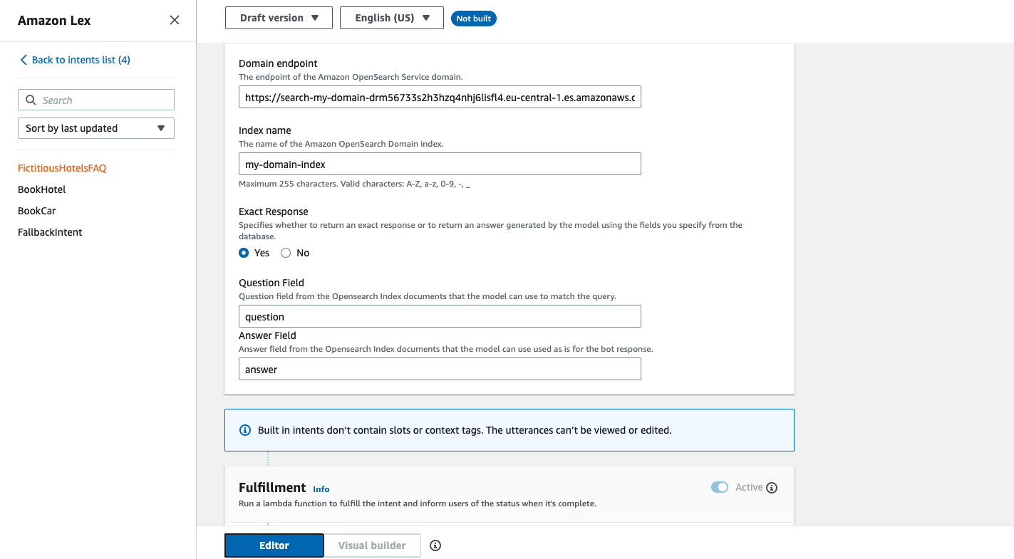 Configure QnAIntent Knowledge Base